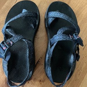 Men's blue Chaco's sandals. Worn once!  Size 9. As close to new as you can get.
